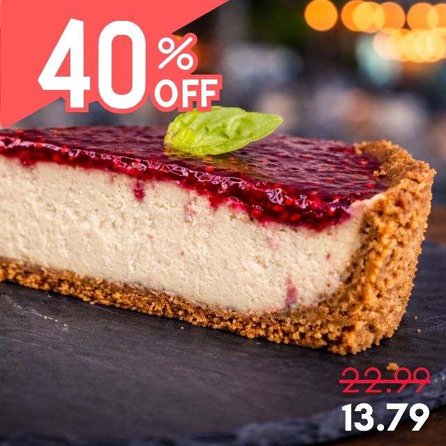 Cheesecake cu crema de fistic si zmeura