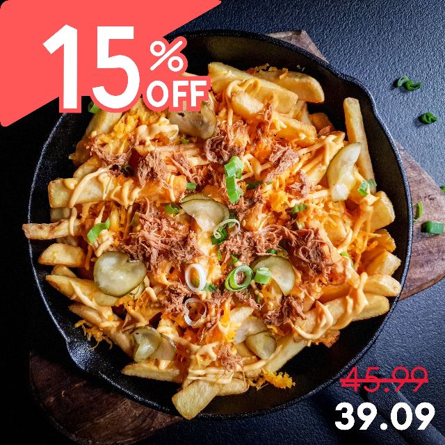 Loaded fries w/ Pulled pork 15%OFF