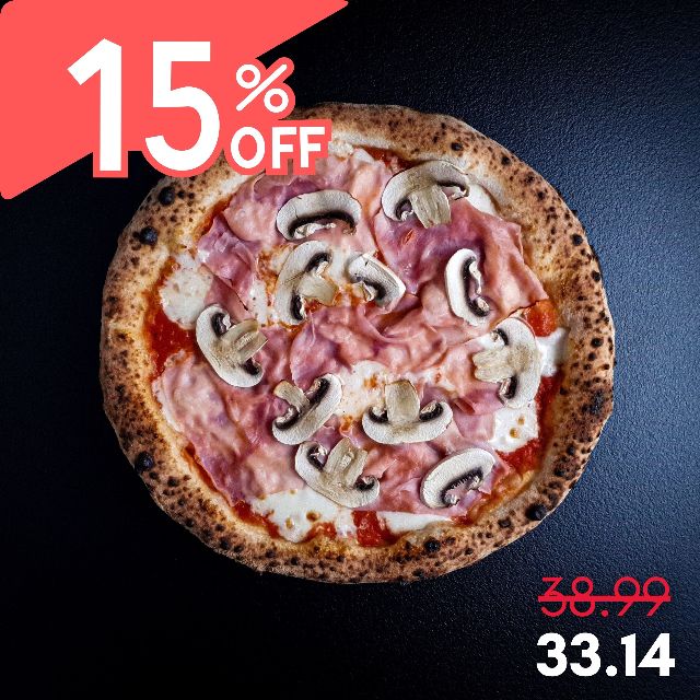 Pizza Prosciutto e funghi 15%OFF